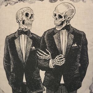 New Halloween Skeleton Grooms Decor Throw Pillow By Cynthia Rowley